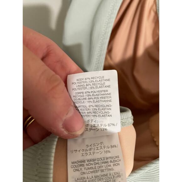 Madewell Second Wave Square-Neck Tank One-Piece Swimsuit Pale Eucalyptus Large - Picture 11 of 12